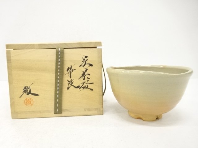 JAPANESE COLLECTIBLE / HAGI WARE / TEA BOWL BY TETSUZO MORISHIGE